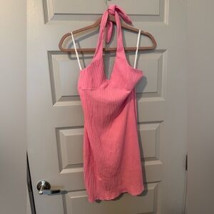 Dippin' Daisy's Pink Ribbed Backless Dress